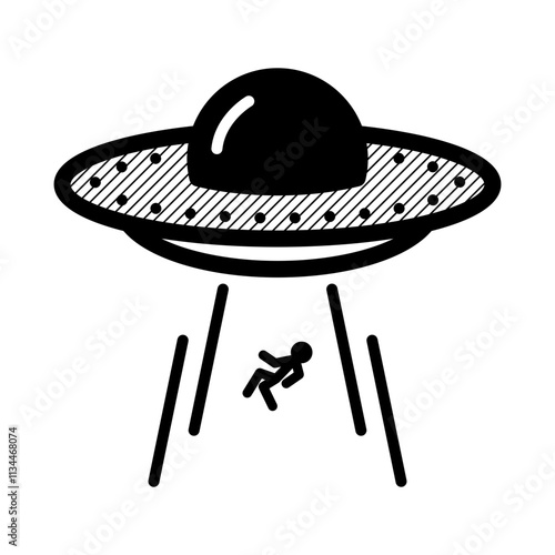 UFO icon. Abduction icon	