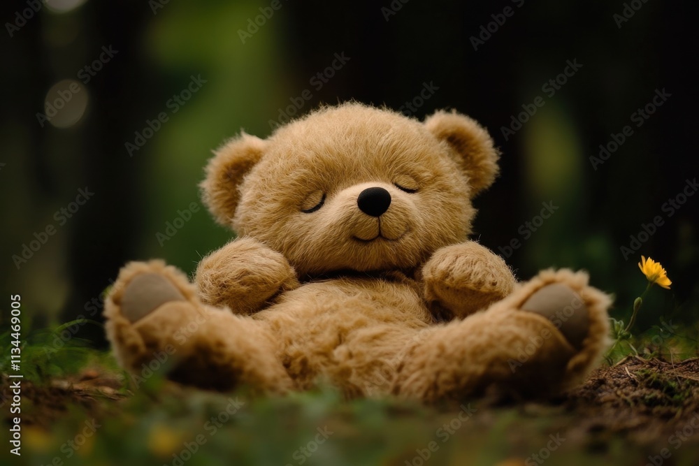 teddy bear on the grass teddy bear on the grass