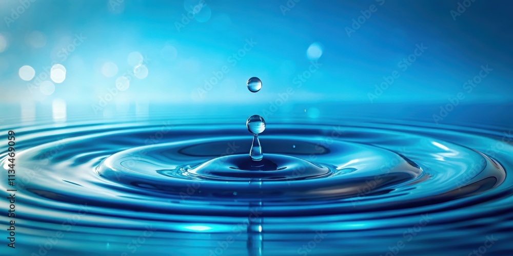 Water drops falling on a vibrant blue surface, water, drops, blue, surface, vibrant, liquid, macro, close-up, nature, refreshing Water drops falling on a vibrant blue surface, water, drops, blue, surface, vibrant, liquid, macro, close-up, nature, refreshing