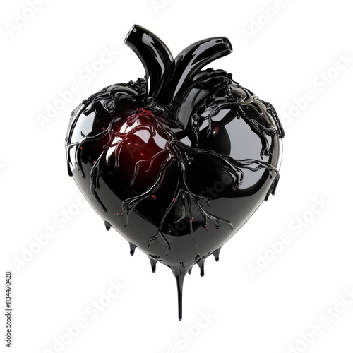 Wallpaper Mural Dark and Gloomy Heart with Creepy Roots and Oozing Substance Torontodigital.ca