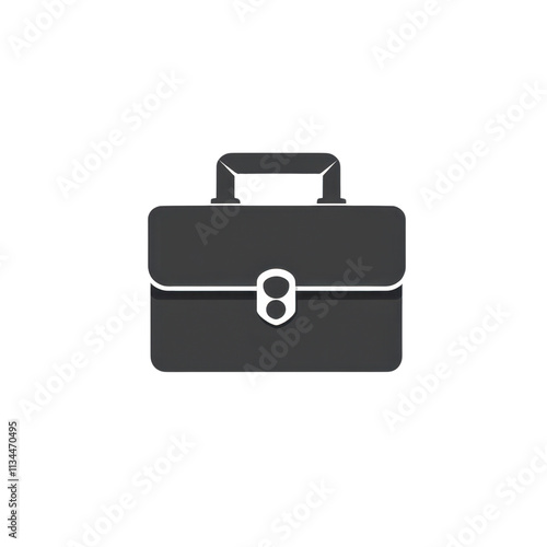 Simple Black Briefcase Icon for Business and Professional Use