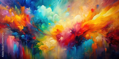 Mesmerizing abstract painting with vibrant brushstrokes , vibrant, abstract, colorful, masterpiece, artistic, creativity