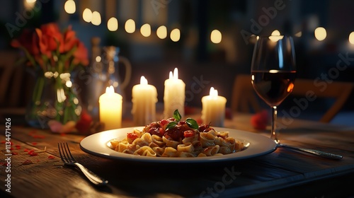 Romantic Pasta Dinner by Candlelight