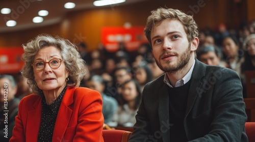 Audience members engaged during a presentation event