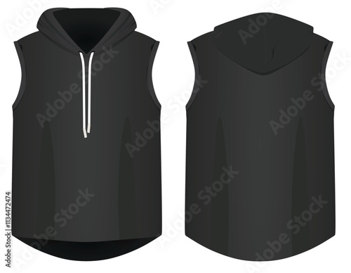Black  hoodie top tank. vector illustration