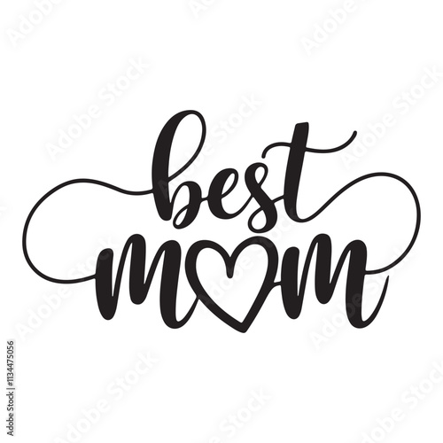 Best mom typography silhouette vector and illustration with illustration design