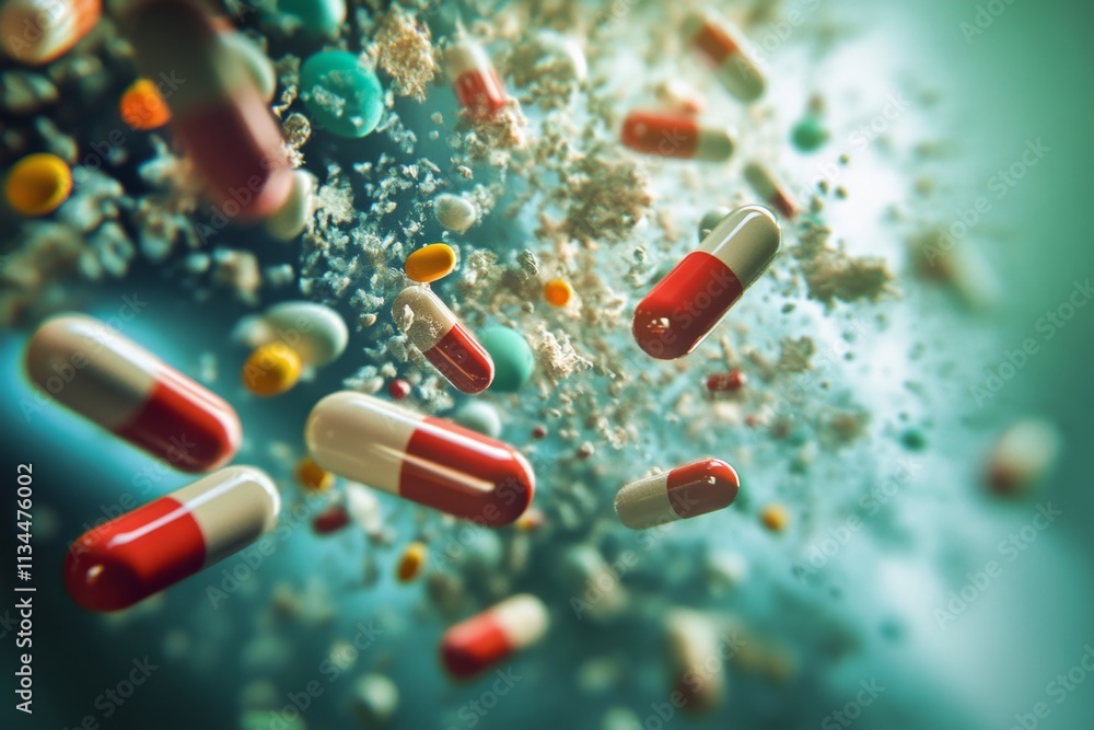 Floating Medical Capsules: A Visual Representation of Modern Medicine Floating Medical Capsules: A Visual Representation of Modern Medicine