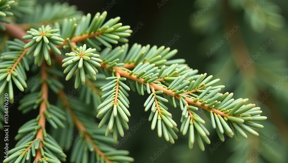 common european larch green branches close unique winter common european larch green branches close unique winter