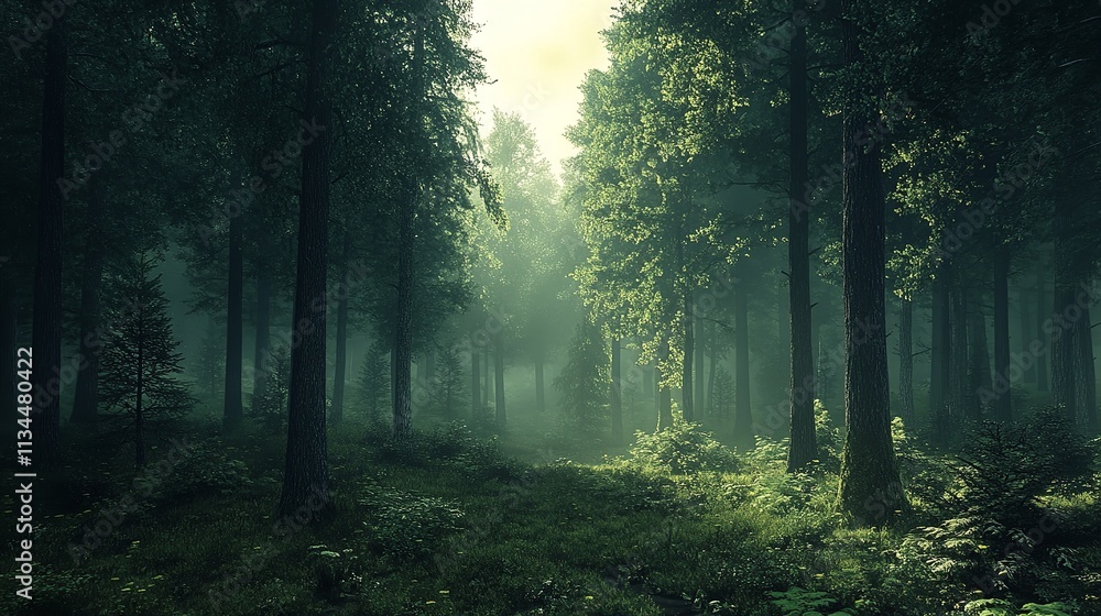 Pine forest darkness cloudy and rainstorm nature environment season Pine forest darkness cloudy and rainstorm nature environment season