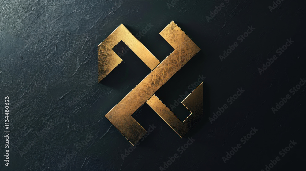 Obraz premium Gold logo with subtle lighting, on a dark background for high contrast