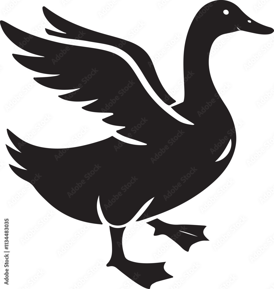 Obraz premium Duck silhouette vector art.
