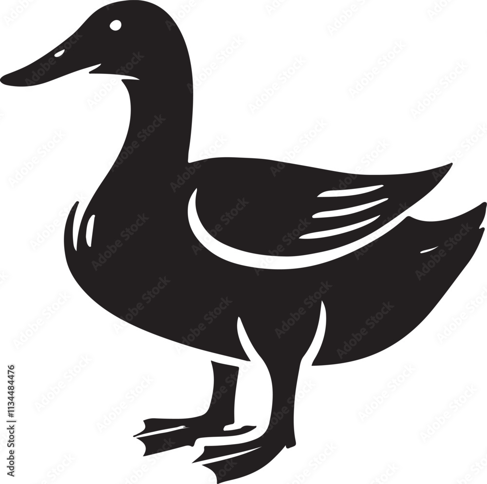 Obraz premium Duck silhouette vector art.