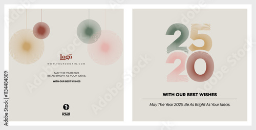 2025 logo and premium wish card with colorful. Happy new Year.