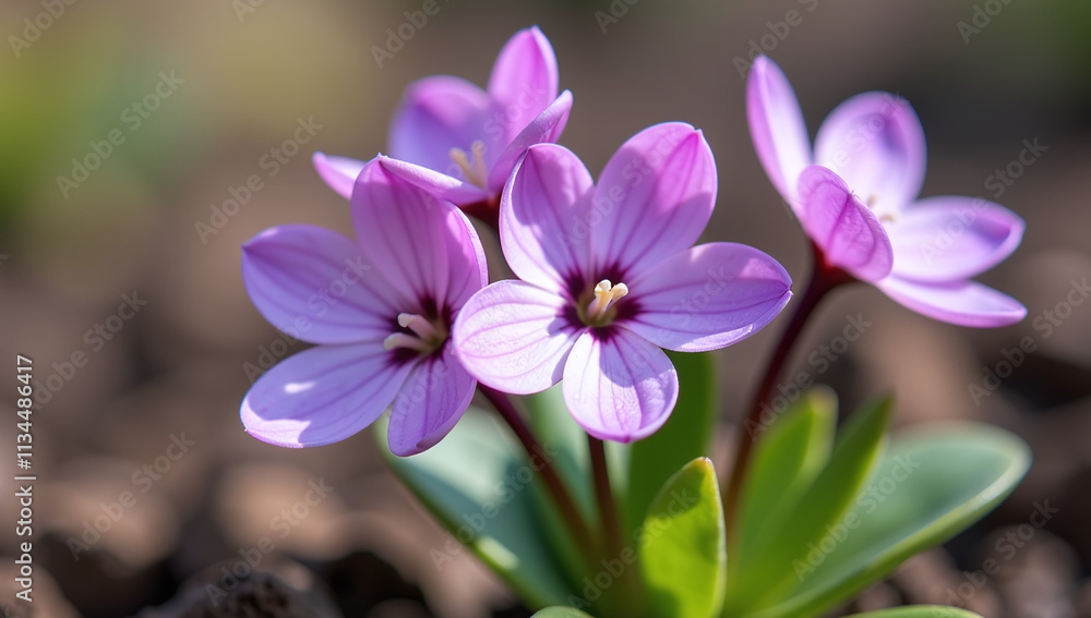 primula farinosa blooms purple flowers early spring primula farinosa blooms purple flowers early spring