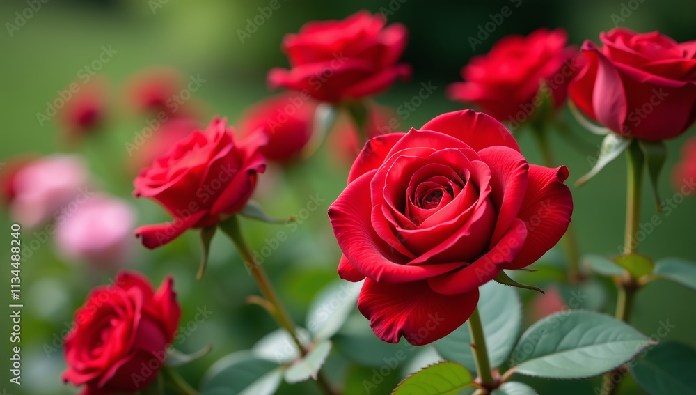 roses red beautiful garden setting surrounding romantic flower roses red beautiful garden setting surrounding romantic flower