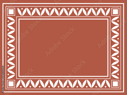 Frame in the style of Traditional Indian ornament. Sora art of Idittals or Warli painting.
