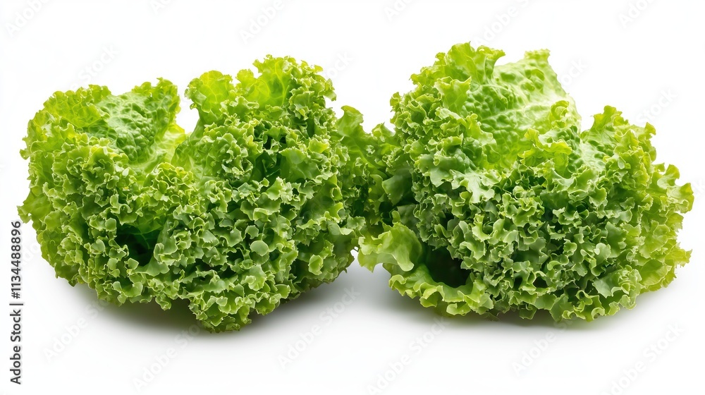 fresh green lettuce salad leaves, on white background fresh green lettuce salad leaves, on white background