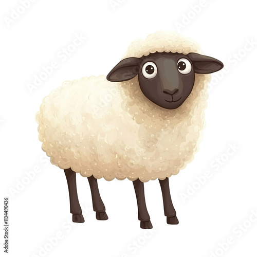 Adorable Fluffy Sheep Illustration photo