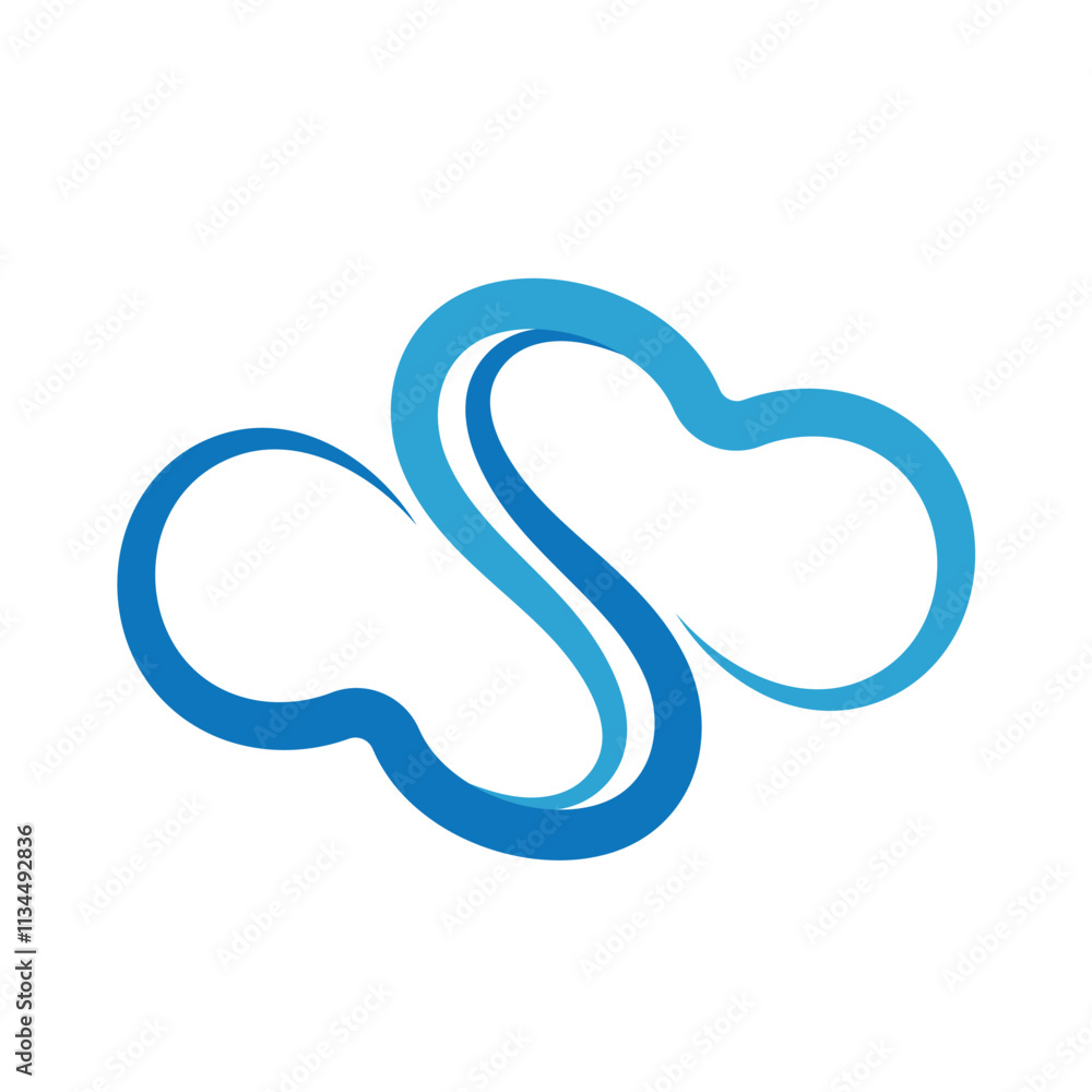 Blue cloud icon logo vector Blue cloud icon logo vector