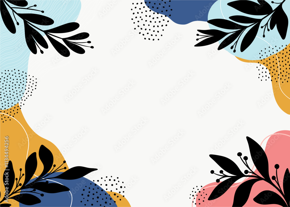 Obraz premium Beautiful floral doodle background