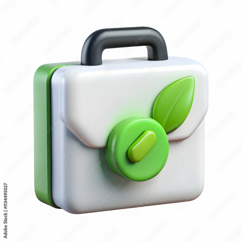Eco-Friendly Financial Portfolio Cover with Green Leaf Icon Symbolizing Sustainable Investment Eco-Friendly Financial Portfolio Cover with Green Leaf Icon Symbolizing Sustainable Investment