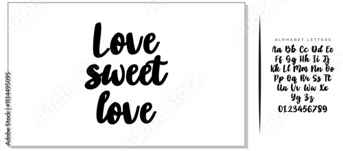 Love sweet love. Lettering phrase isolated on white background. Design element