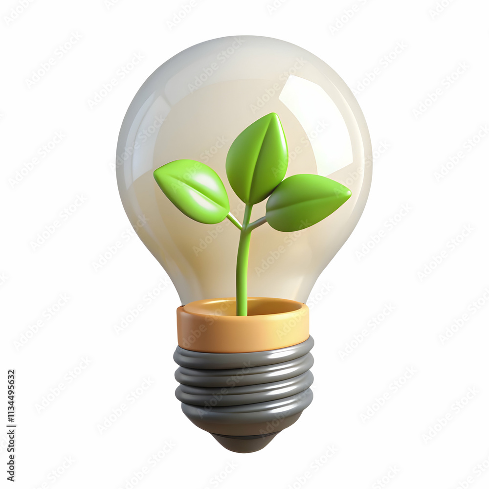 Innovative Plant Growing from Light Bulb on Plain Background Symbolizing Sustainability in Business Solutions Innovative Plant Growing from Light Bulb on Plain Background Symbolizing Sustainability in Business Solutions