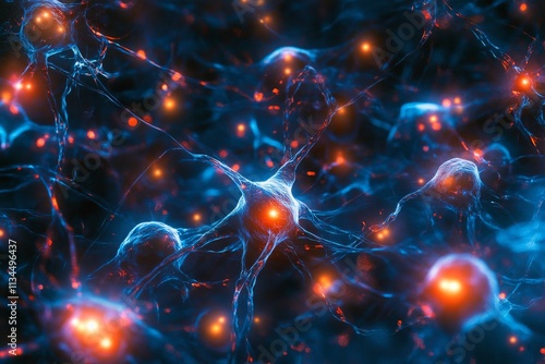 Intricate Neural Network: A Glowing Visual of the Brain photo