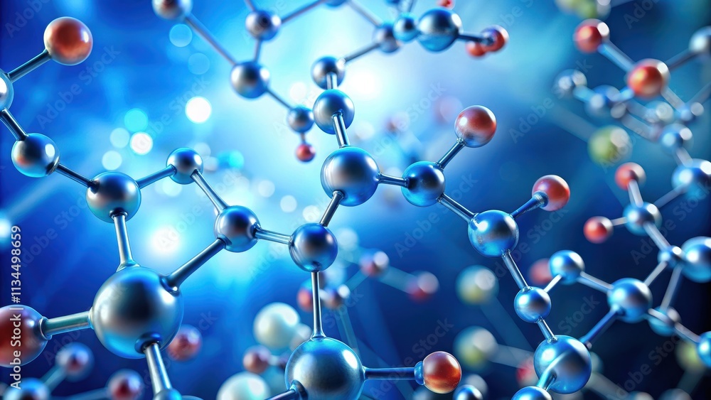 Realistic of molecules in a science background, molecules, atoms, structure, chemistry, science, scientific, background Realistic of molecules in a science background, molecules, atoms, structure, chemistry, science, scientific, background