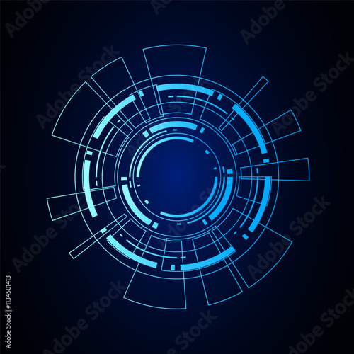 Sci fi futuristic user interface, HUD, Technology abstract background , Vector illustration.	

