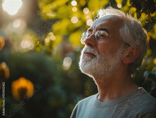 Senior Man Smiling in Sunshine photo