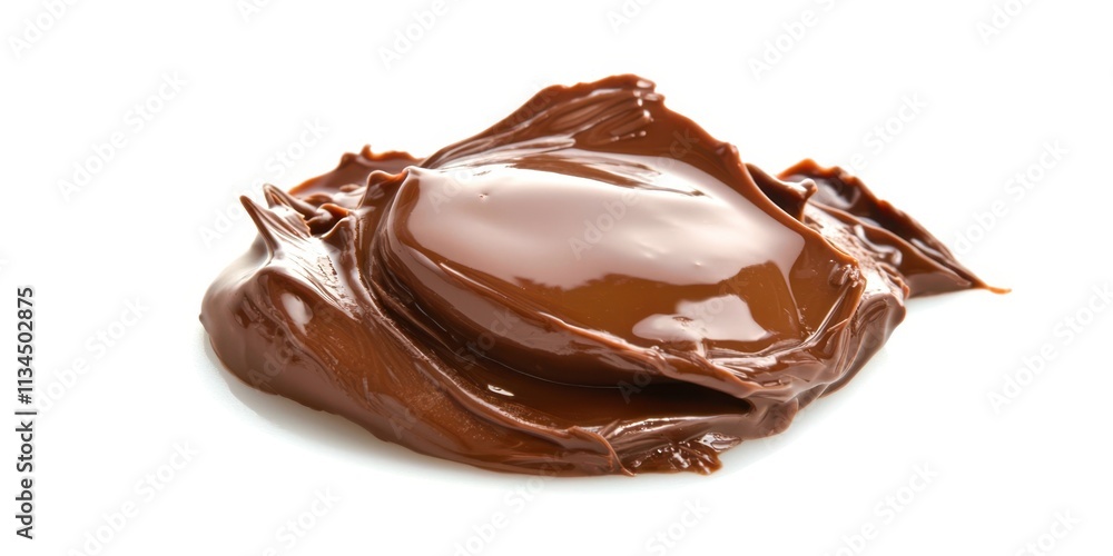 Chocolate spread is sitting on a white background Chocolate spread is sitting on a white background