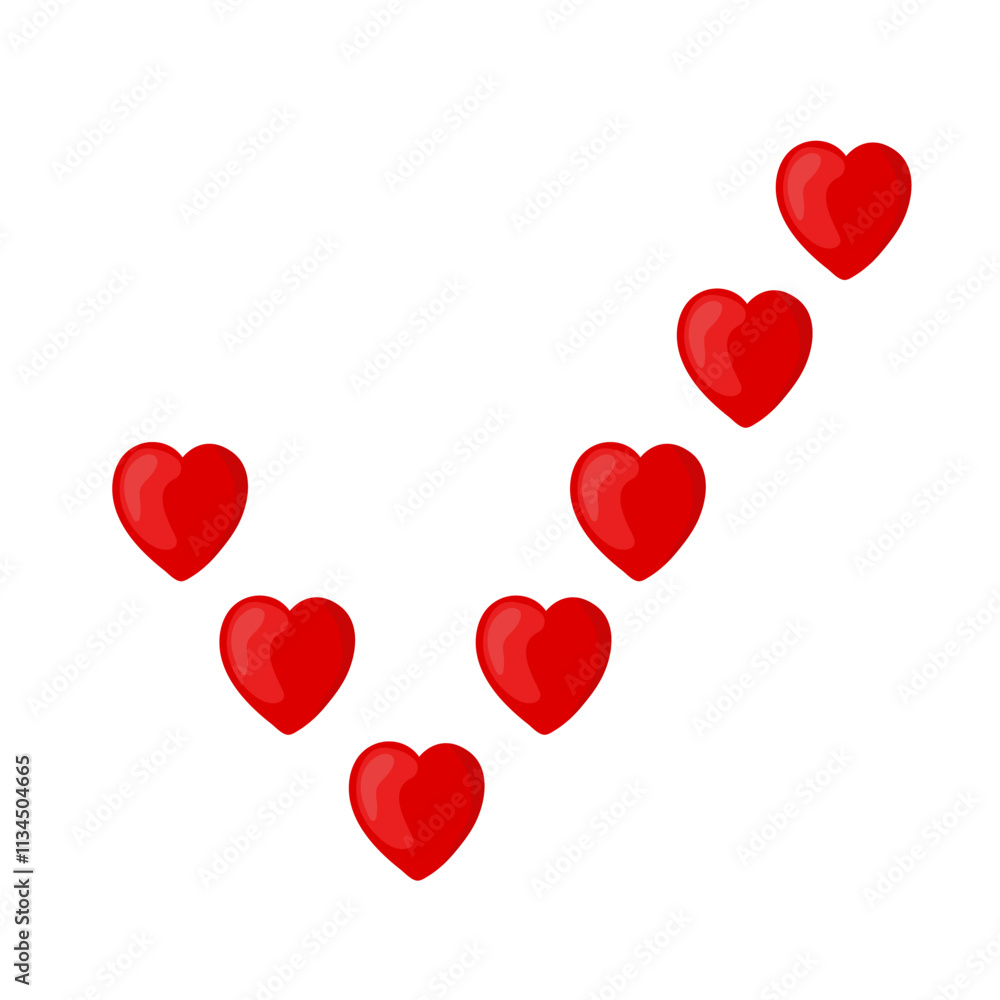 Checkmark done red hearts on white background Badge for Valentine's Day, Mother's Day or International Women's Day card, cover, poster. Declaration of love in vector Checkmark done red hearts on white background Badge for Valentine's Day, Mother's Day or International Women's Day card, cover, poster. Declaration of love in vector