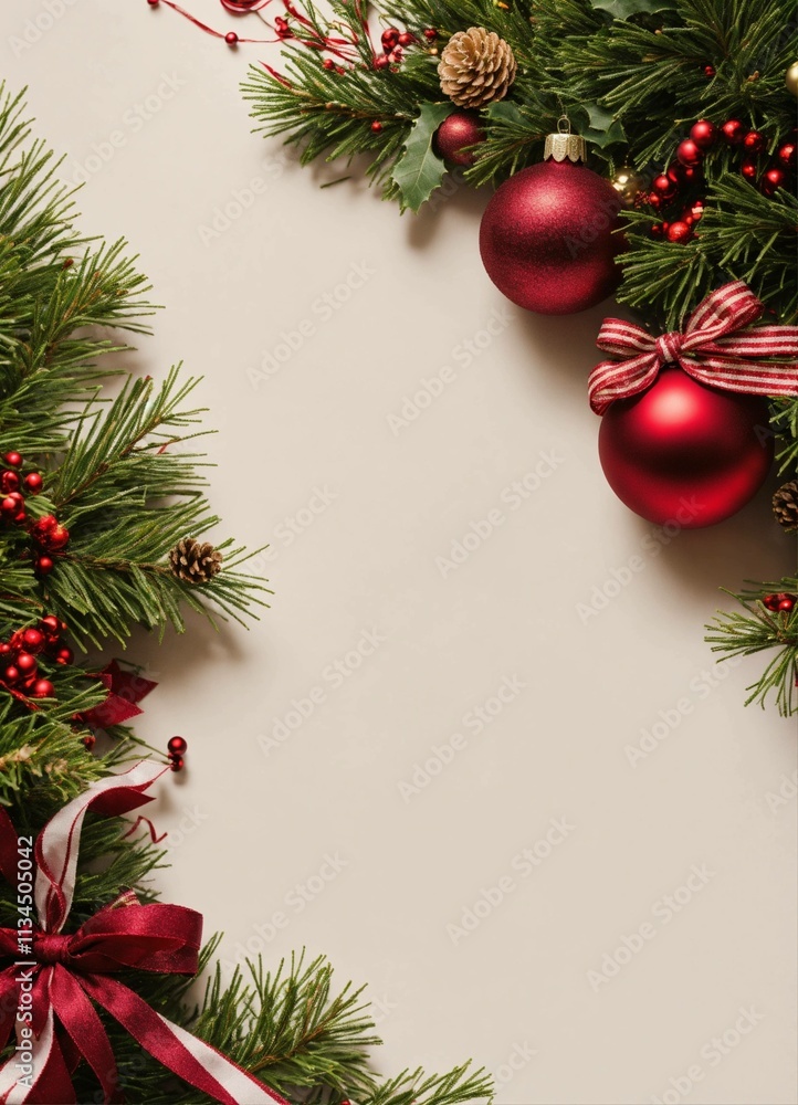 christmas background with christmas tree branches and balls christmas background with christmas tree branches and balls