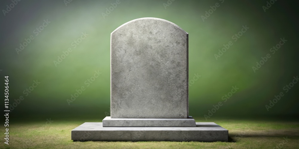 Blank tombstone on a solid background, grave, cemetery, death, memorial, remembrance, funeral, gravestone, burial, headstone, sadness Blank tombstone on a solid background, grave, cemetery, death, memorial, remembrance, funeral, gravestone, burial, headstone, sadness