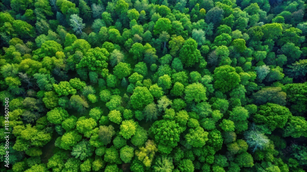Aerial view of lush green forest, trees, canopy, nature, environment, woodland, top view, overhead, foliage, vegetation Aerial view of lush green forest, trees, canopy, nature, environment, woodland, top view, overhead, foliage, vegetation