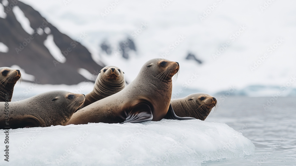 Fototapeta premium sea lions background