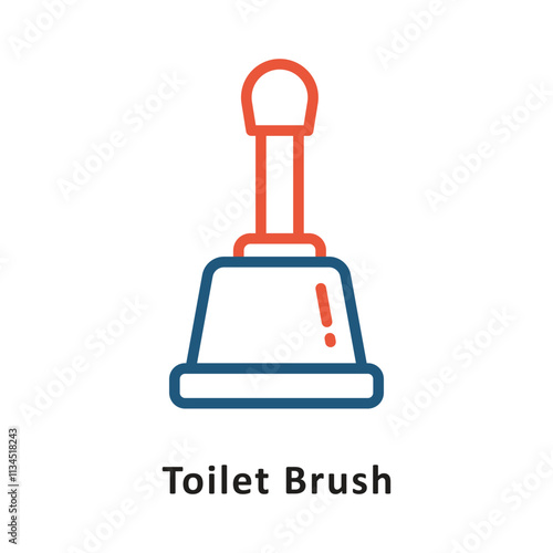 Toilet Brush Vector two Color Icon. Eps 10 File