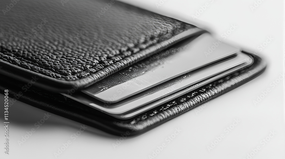 Leather wallet with credit card and money isolated on whte background Leather wallet with credit card and money isolated on whte background