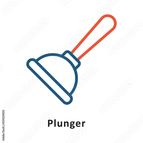 Plunger Vector two Color Icon. Eps 10 File