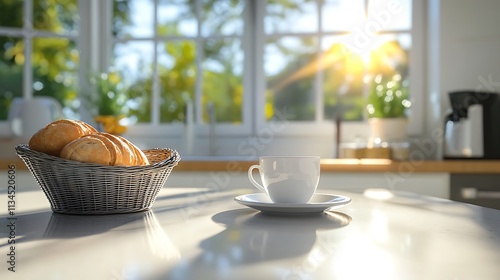 Wallpaper Mural Morning Coffee and Bread in a Sunny Kitchen Torontodigital.ca