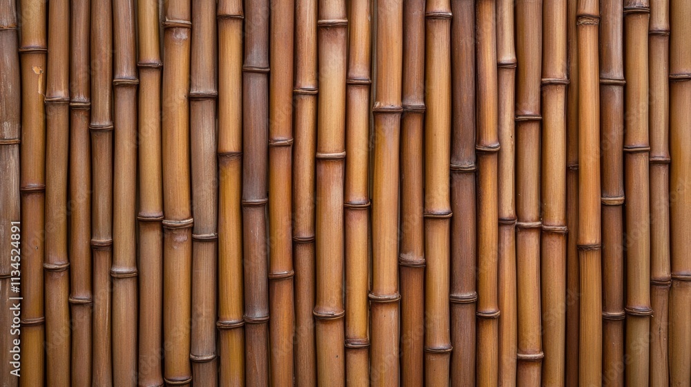 Close-up view of a wall made of bamboo canes, arranged vertically and horizontally Close-up view of a wall made of bamboo canes, arranged vertically and horizontally