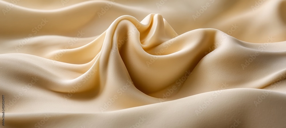 Beige Satin Background With Flowing Drapes And Elegant Curves, Ideal For Luxury Product Display Beige Satin Background With Flowing Drapes And Elegant Curves, Ideal For Luxury Product Display