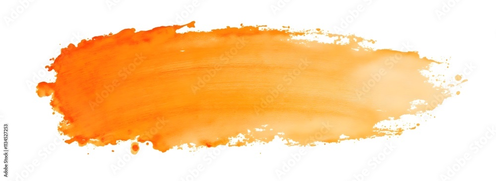 Fototapeta premium Warm Orange Brush Stroke on White Background 