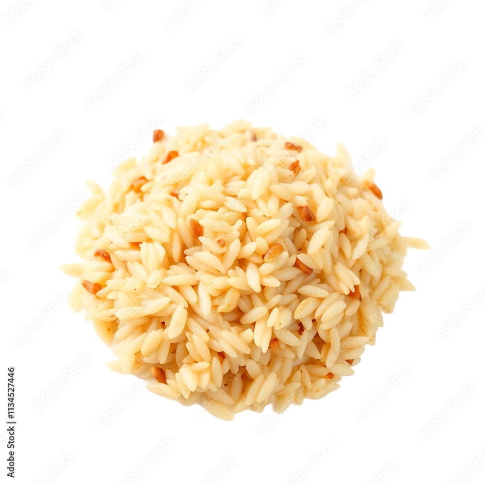 Cooked orzo pasta with garlic. Cooked orzo pasta with garlic.