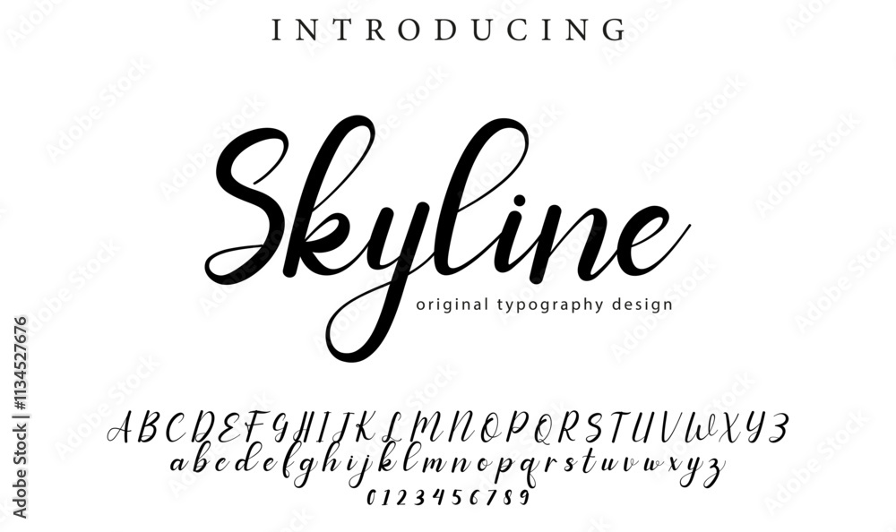Skyline Font Stylish brush painted an uppercase vector letters, alphabet, typeface Skyline Font Stylish brush painted an uppercase vector letters, alphabet, typeface