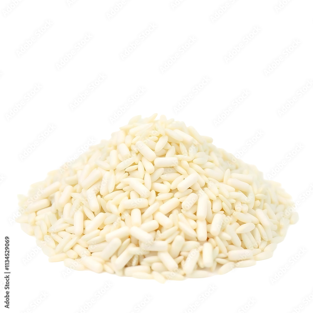 Pile of puffed white rice. Pile of puffed white rice.