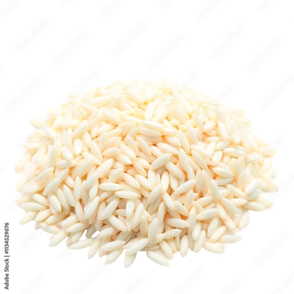 Pile of uncooked white rice grains. Pile of uncooked white rice grains.