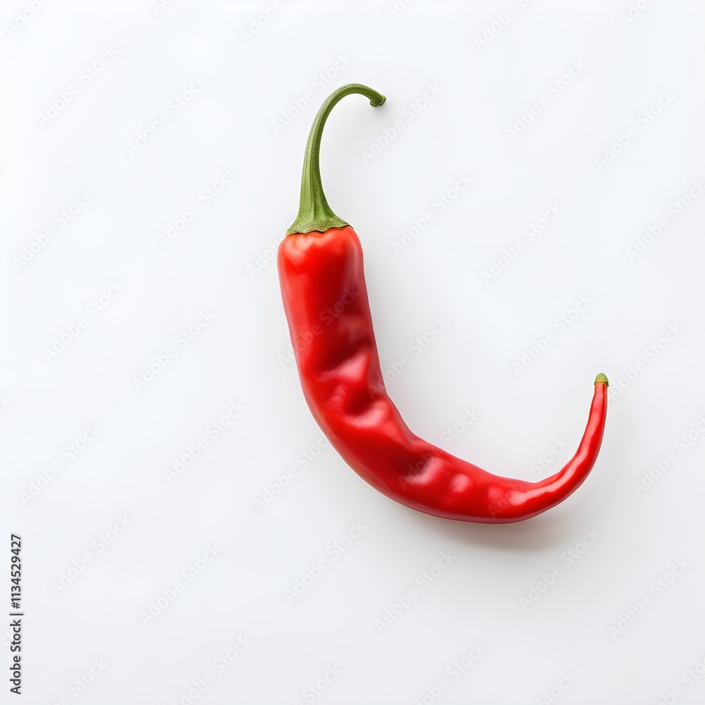 Fiery Elegance: A Single Red Chili Pepper Fiery Elegance: A Single Red Chili Pepper