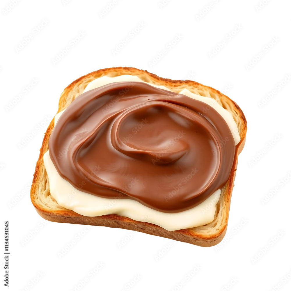 Delicious chocolate spread on toasted bread. Delicious chocolate spread on toasted bread.